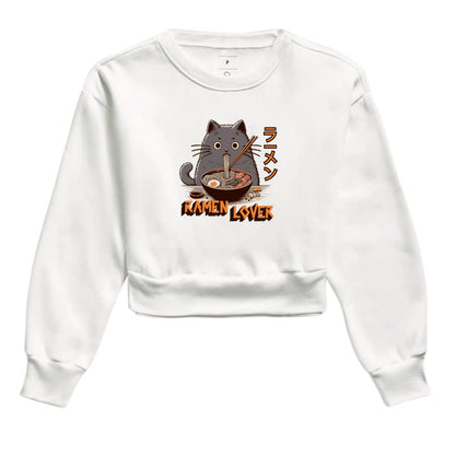 Moletom Cropped Ramen Lover Gato – Geek e Confortável