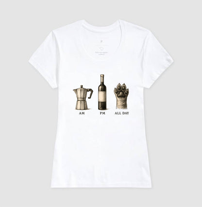 Camiseta Café Vinho e Pet All Day Retrô Lifestyle