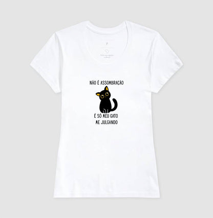 Camiseta Gato Julgando – Não É Assombração