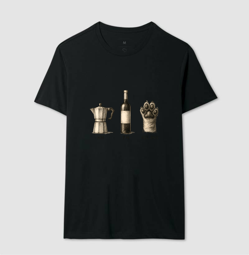 Camiseta Café Vinho e Pet All Day Retrô Lifestyle