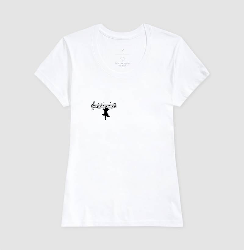 Camiseta Gato na Partitura – Música e Estilo