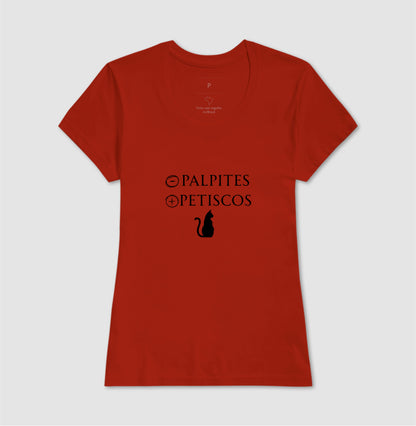 Camiseta Unissex Gato Menos Palpites Mais Petiscos