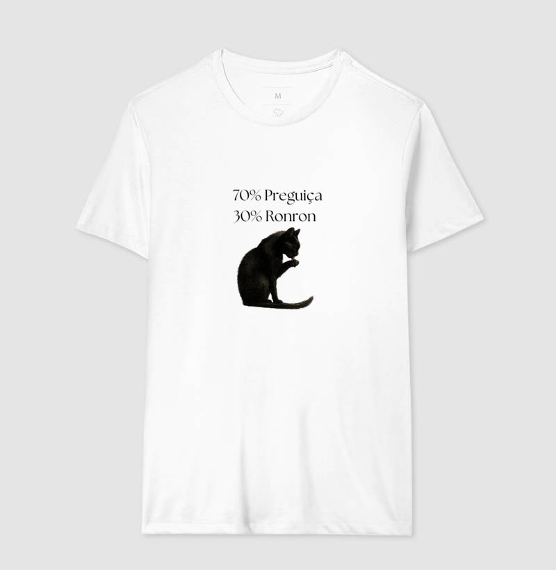 Camiseta Vida de Gato 70% Preguiça 30% Ronron