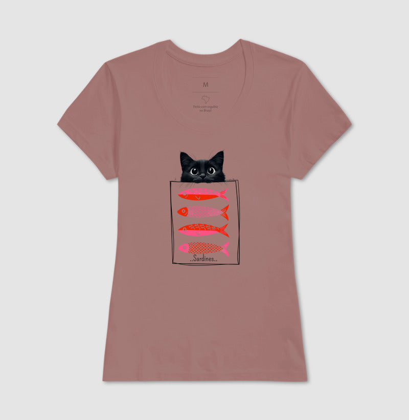 Camiseta Cat Sardines Gato e Sardinhas
