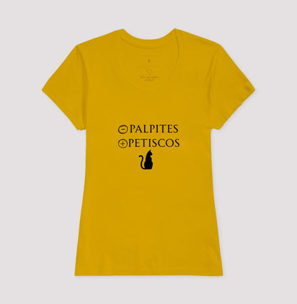 Camiseta Unissex Gato Menos Palpites Mais Petiscos