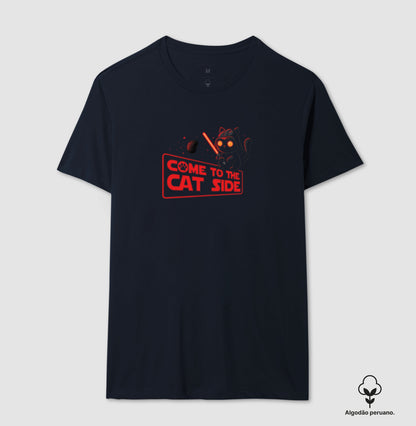Camiseta Geek Come to the Cat Side em Algodão Peruano