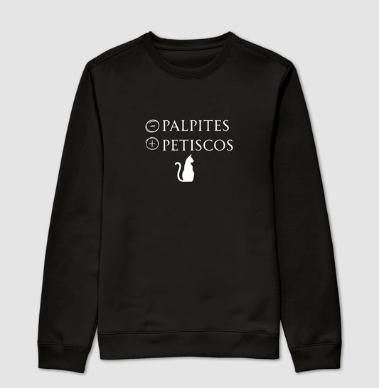 Moletom Menos Palpites Mais Petiscos Gato Minimalista Unissex