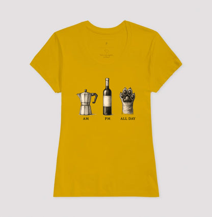 Camiseta Café Vinho e Pet All Day Retrô Lifestyle