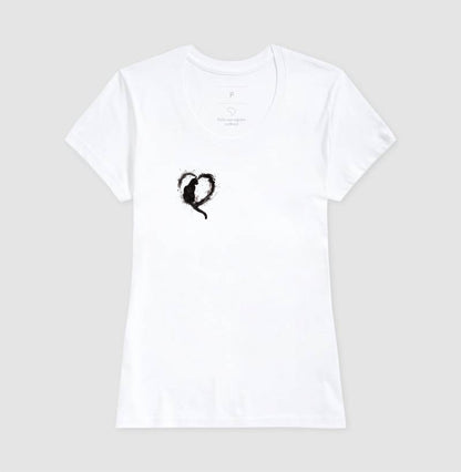 Camiseta Love Cats Coração Felino Minimalista