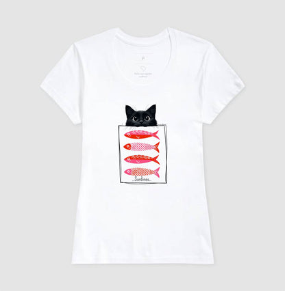 Camiseta Cat Sardines Gato e Sardinhas