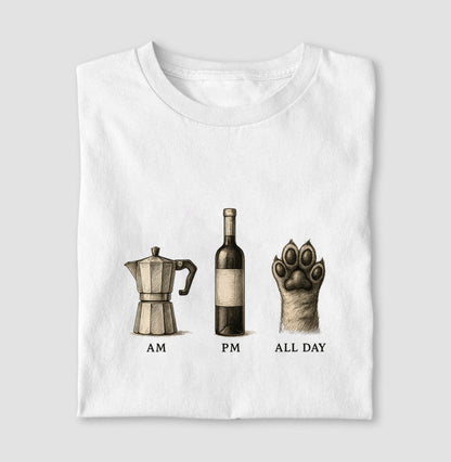 Camiseta Café Vinho e Pet All Day Retrô Lifestyle
