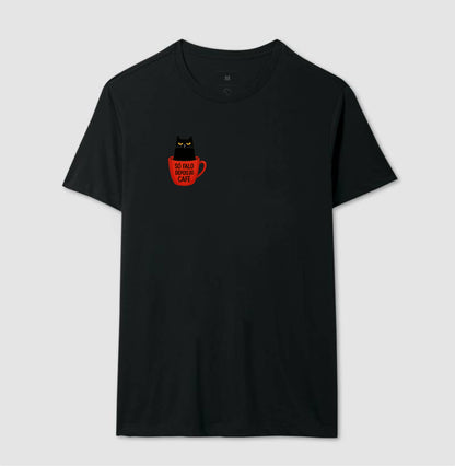 Camiseta Só Falo Depois do Café Gato Preto