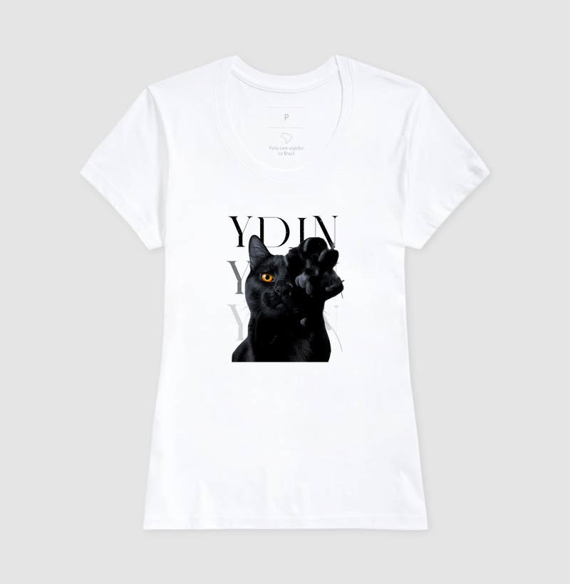 Camiseta YDIN Gato Preto – Sua Essência em Movimento