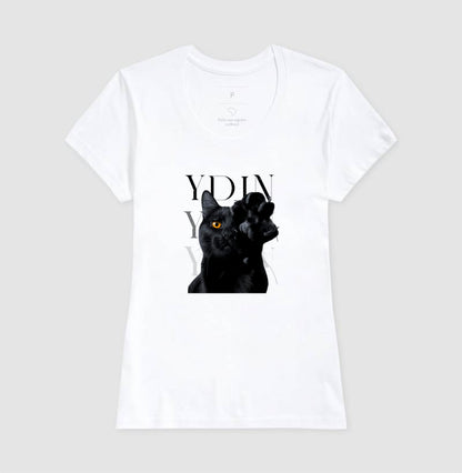 Camiseta YDIN Gato Preto – Sua Essência em Movimento
