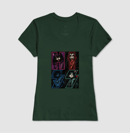 Camiseta HISS Rock & Roll Gatos – Estampa Banda Felina