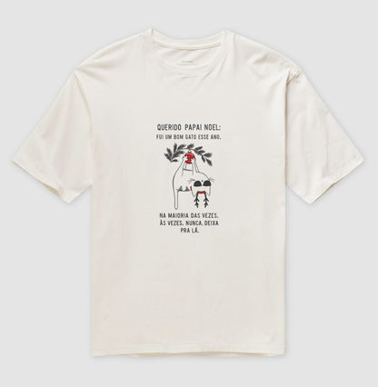 Camiseta Natalina Gato Arteiro Querido Papai Noel