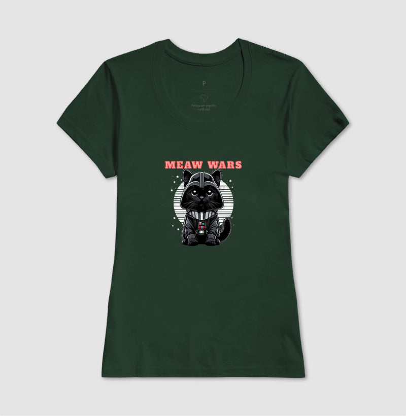 Camiseta Meaw Wars Gato Nerd Geek
