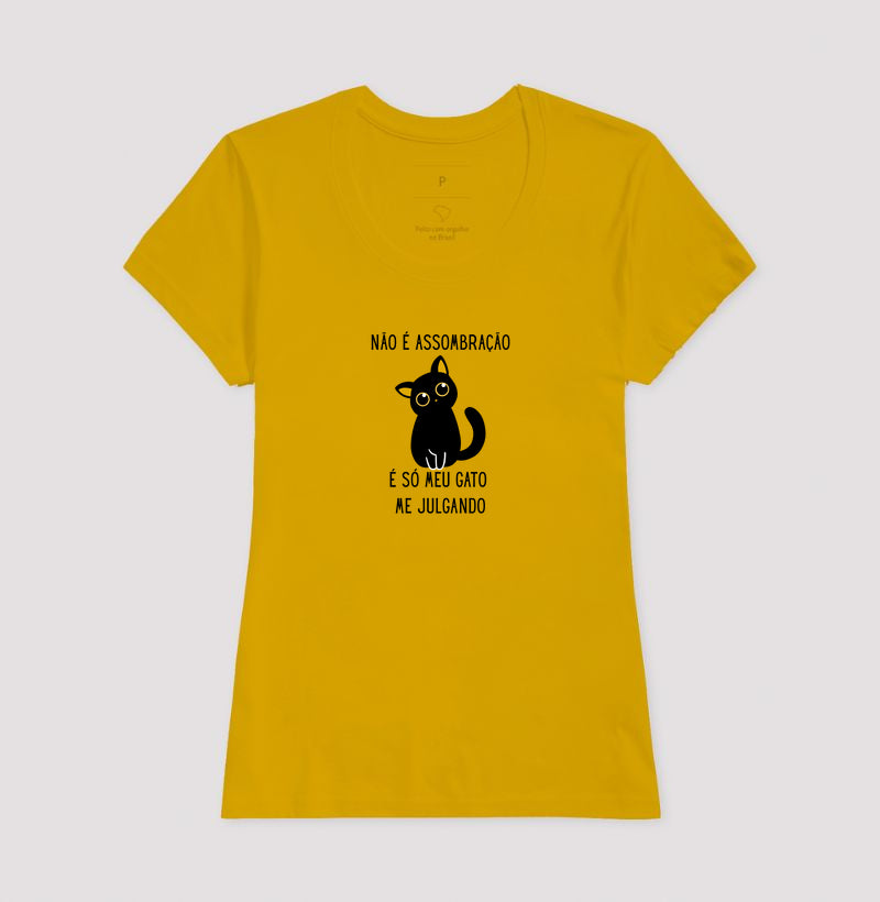 Camiseta Gato Julgando – Não É Assombração
