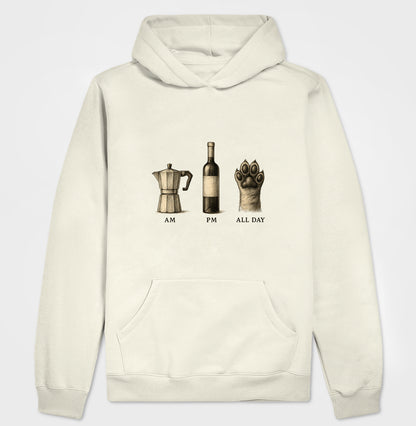 Moletom All Day Café Vinho e Pets com Capuz