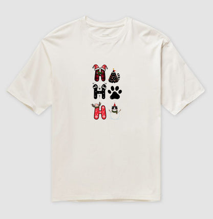 Camiseta Natal Pet Lover Ho Ho Ho Gatinhos