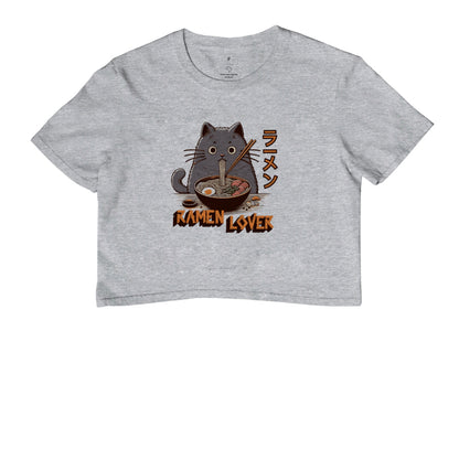 Cropped Ramen Lover Gato – Camiseta Geek em Algodão