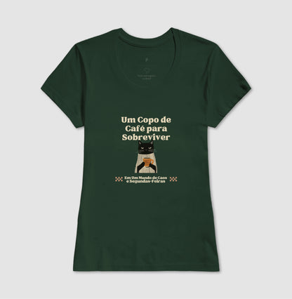 Camiseta Divertida Gato, café e segundas-feiras