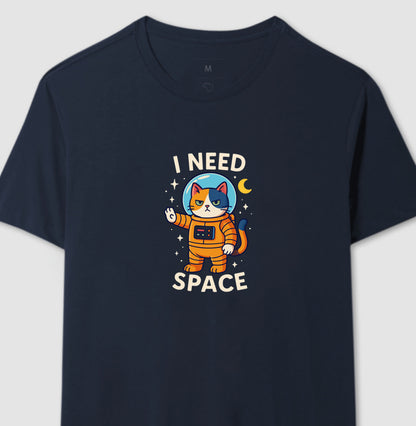 Camiseta I Need Space Gato Astronauta