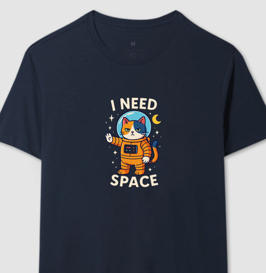 Camiseta I Need Space Gato Astronauta