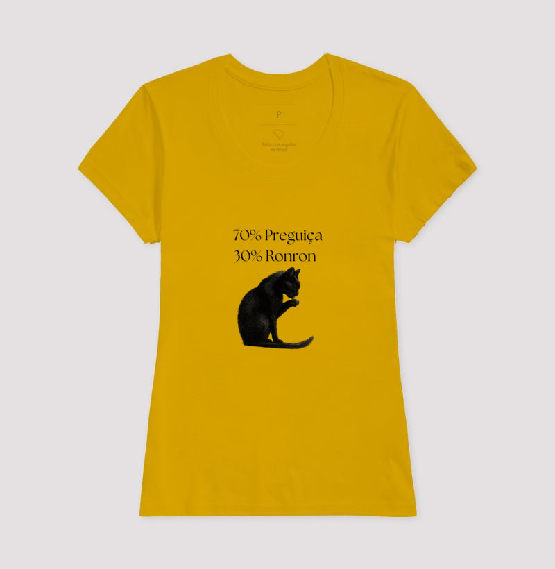 Camiseta Vida de Gato 70% Preguiça 30% Ronron