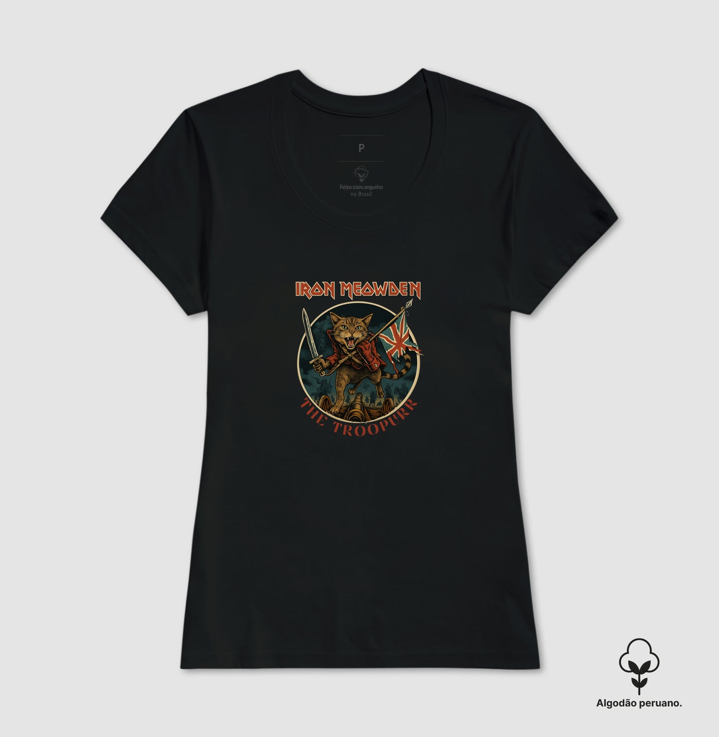Camiseta Gato Rockeiro Iron Meawden The Troopurr