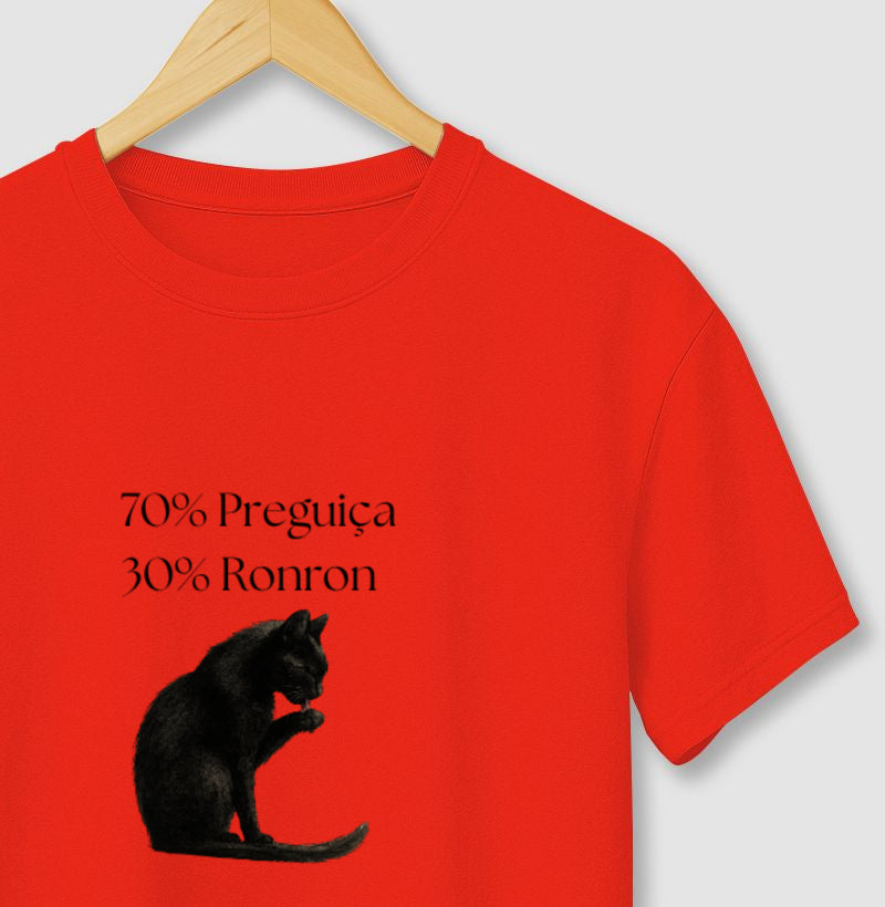 Camiseta Vida de Gato 70% Preguiça 30% Ronron