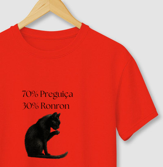Camiseta Vida de Gato 70% Preguiça 30% Ronron