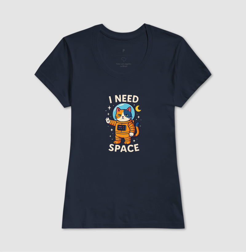 Camiseta I Need Space Gato Astronauta