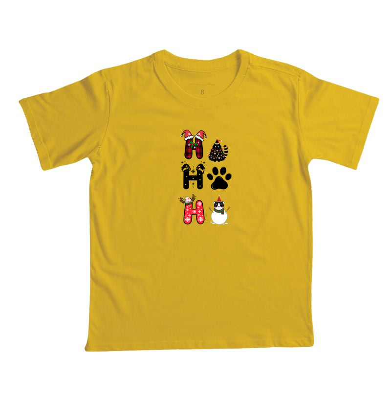Camiseta Natalina HO HO HO Gatinhos e Patinhas