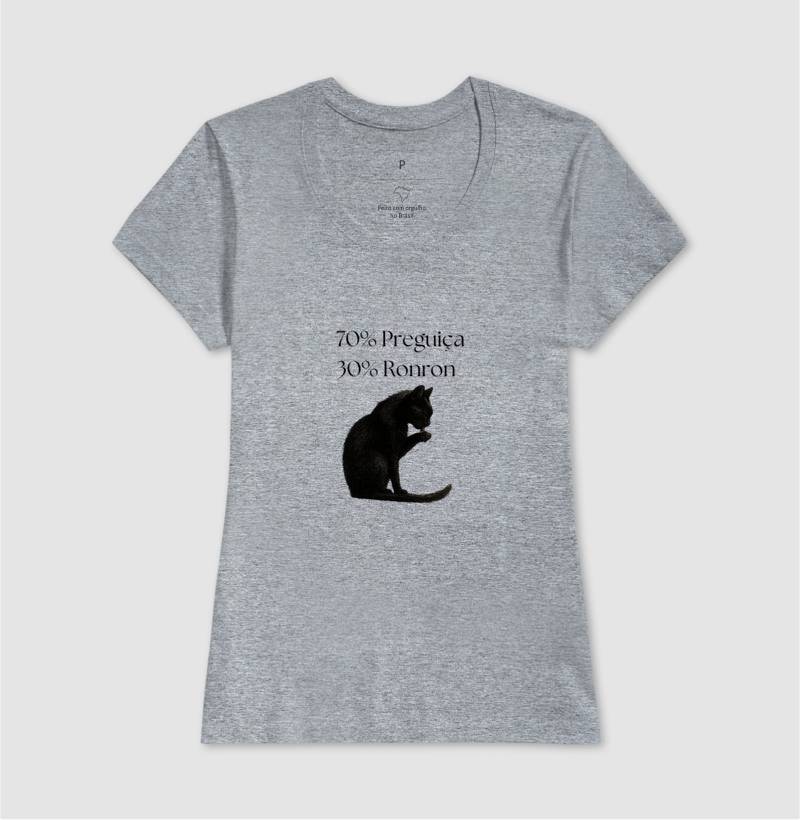 Camiseta Vida de Gato 70% Preguiça 30% Ronron