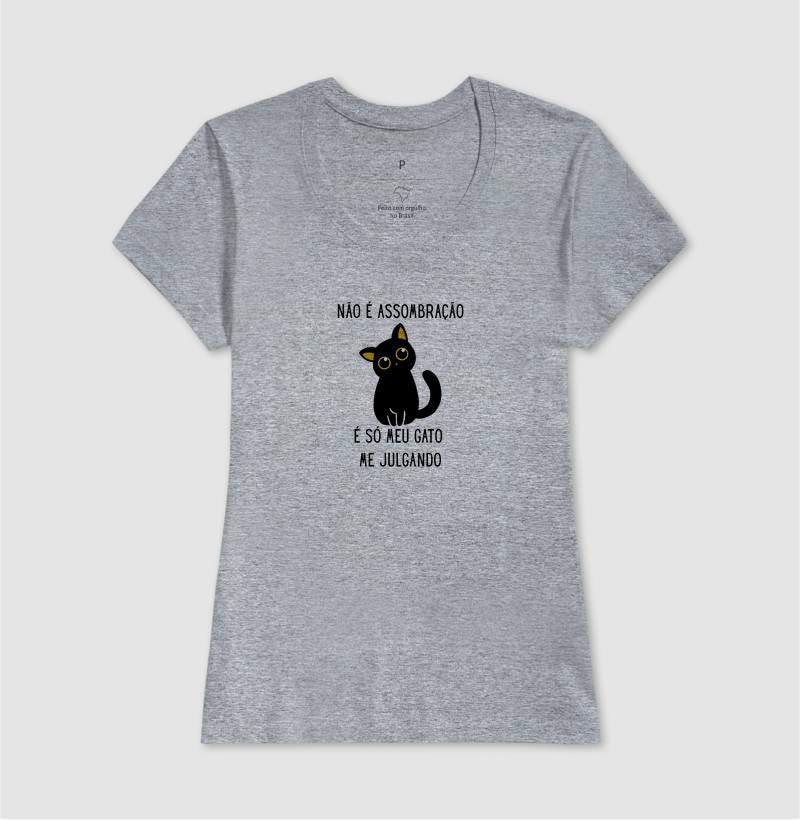 Camiseta Gato Julgando – Não É Assombração