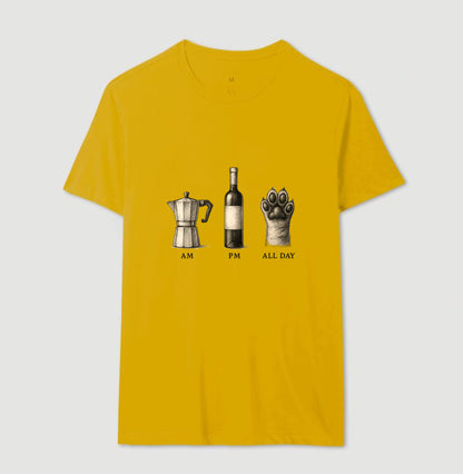 Camiseta Café Vinho e Pet All Day Retrô Lifestyle