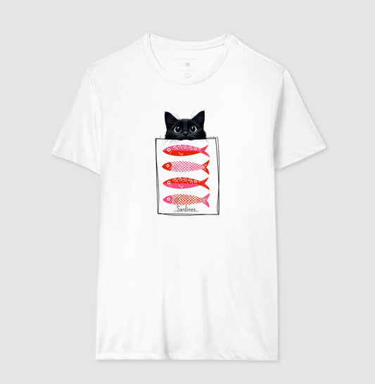 Camiseta Cat Sardines Gato e Sardinhas