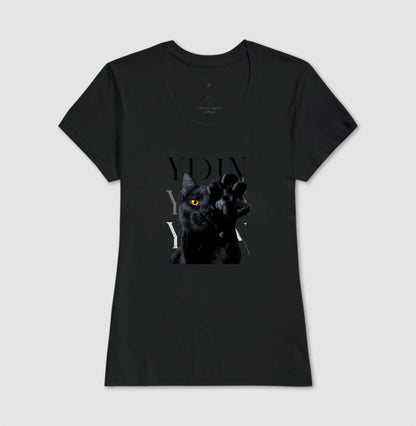 Camiseta YDIN Gato Preto – Sua Essência em Movimento
