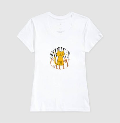 Camiseta Sweet Catty Gato Fofo 100% Algodão
