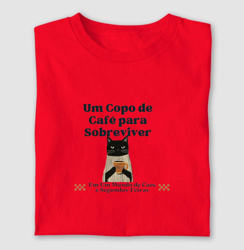 Camiseta Gato , Café e Segundas-Feiras