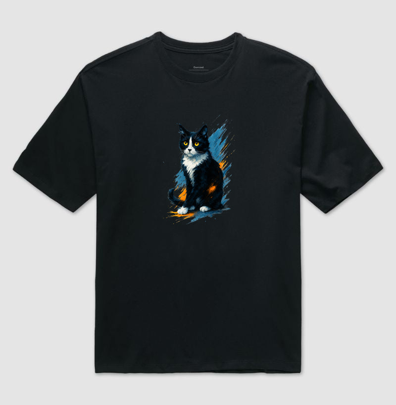 Camiseta Gato Frajola Artística Unissex