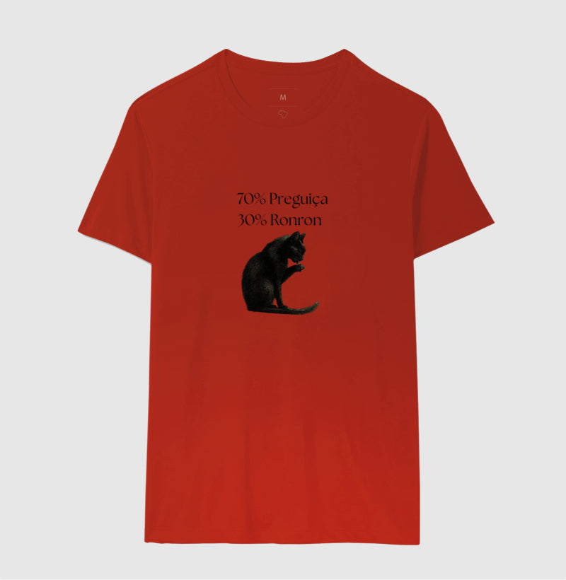 Camiseta Vida de Gato 70% Preguiça 30% Ronron