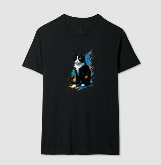 Camiseta Gato Frajola Artística Unissex