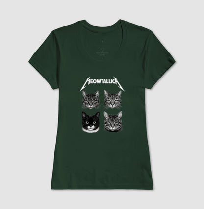 Camiseta Meowtallica Gatos Rockeiros em Algodão
