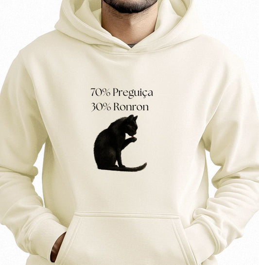 Moletom Gato Preto 70% Preguiça 30% Ronron