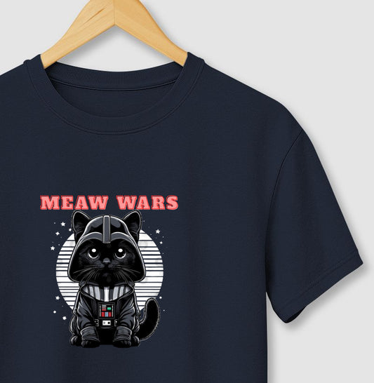 Camiseta Meaw Wars Gato Nerd Geek