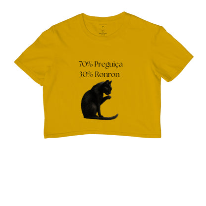 Cropped Vida de Gato 70% Preguiça 30% Ronron