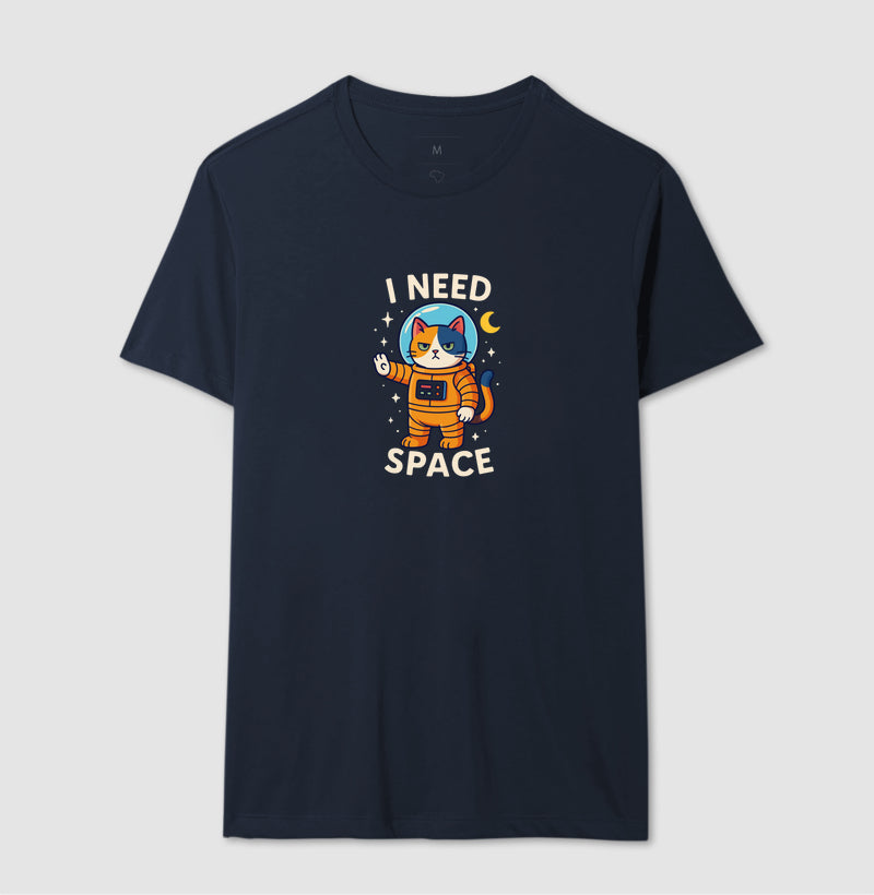 Camiseta I Need Space Gato Astronauta