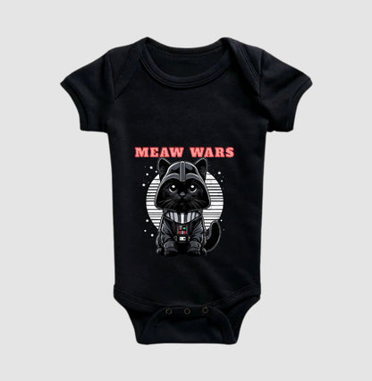 Body Meaw Wars Gatinho Preto Geek Infantil